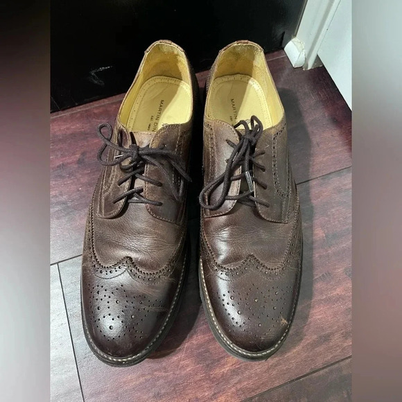 Martin Dingman Mens Shoes Sz 11M Oxford Brown Leather Wing Tip Worn 1X Like NEW! - Picture 5 of 10